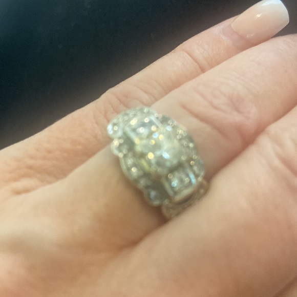 Art deco diamond ring 1940s center stone 1 ct - Picture 5 of 5